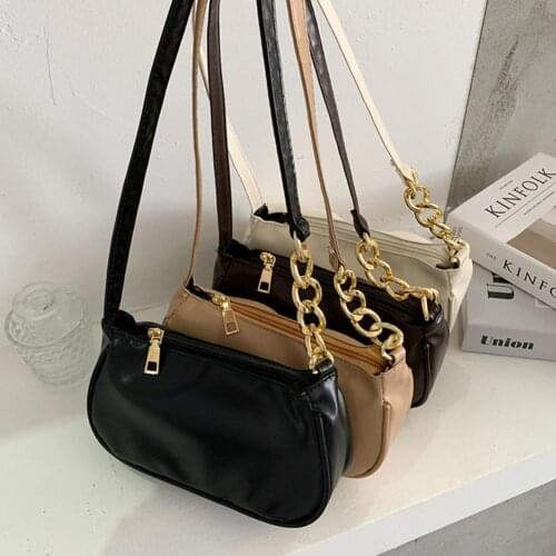 Casual Solid Color Zipper Closure Women Underarm Purse Shoulder Bag Fashion Accessories Pouch Totes Handbag