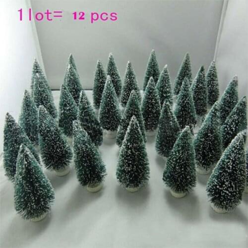 Nice ! 12 pcs Mini Christmas Tree Decoration A Small Pine Tree on The Desktop Christmas New Year as Gift,Navidad,Christmas tree