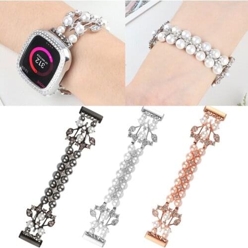 23mm Watch Strap for Fitbit Versa3 Replacement Band Smart Watch Classic Pearl Bracelet for Fitbit Versa 3 Sense Accessories