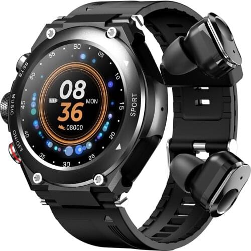 T92 2021 Smart Watch Men TWS Bluetooth Stereo Play Music Waterproof Sport Smartwatch for Android iOS Phone 4.7