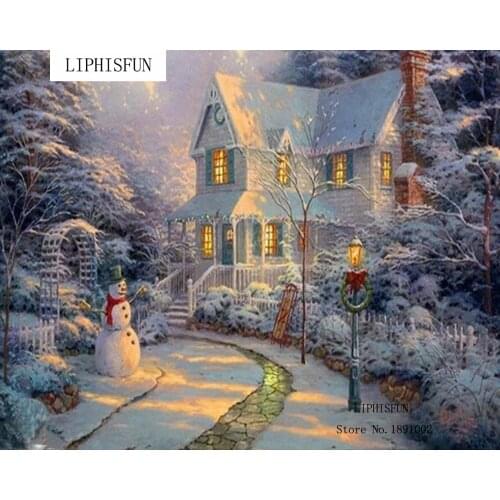 Home Decoration Snow Hut 5D Full Drill DIY Diamond Painting Snowy Landscape Full Square Drill Rhinestone Diamond embroidery