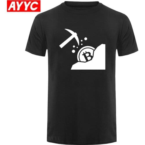 High Quality T Shirt Mining Bitcoin T Shirts Funny Digital Currency BTC Tshirt 100% Cotton Mens Short Sleeves Top Tee