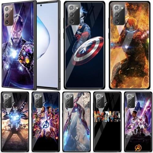 Iron Man Marvel Avengers Tempered Glass For Samsung Galaxy Note 20 Ultra 10 9 8 Plus Lite A70 A50 A40 A30 A20 A10 Phone Case