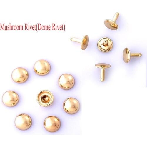 Rivet Dome 8mm Brass Mushroom Rivet Double cap 1000 sets 8mm