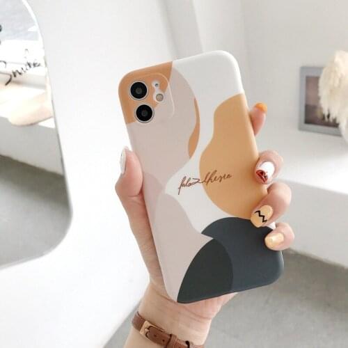 Lens Protection Phone Case for for iPhone 12 case For iPhone 7 8plus X Xsmax Xr 11 11pro Contrast Color Mobile Phone Shell