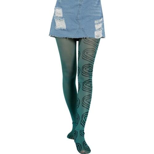 Womens Long Stocking Creative Printed Tight Leggings Elastic Stretchy Ladies Casual Tights Stockings