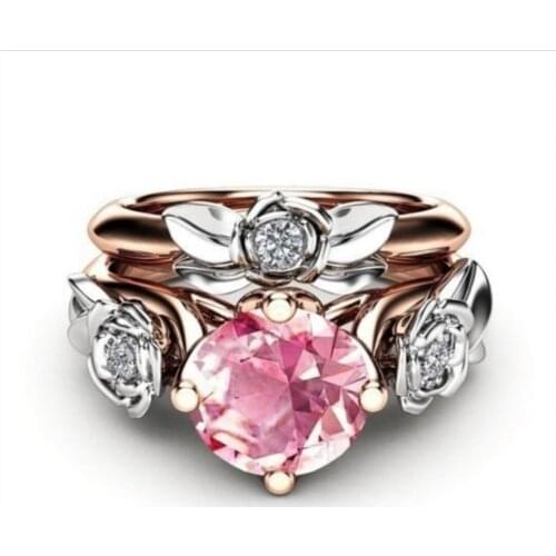 Milangirl Creative Pink Crystal en Rings For Women Female Fashion Jewelry
