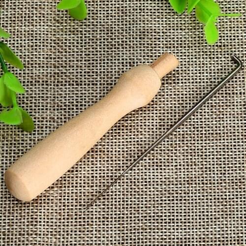 1 set Wooden Handle Holder with Felting Needles DIY Craft Sewing Needlework Felt Hand Needles Tool