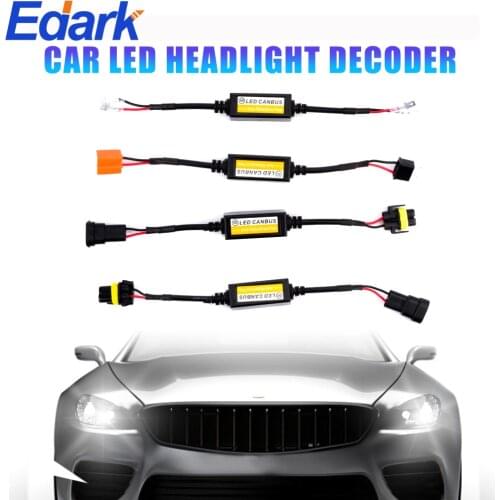 Edark 2PCS H1 H11 H4 H7 LED Canbus Car Headlight Anti-Flicker Decoder Warning Error Canceller Universal Bulbs Accessories
