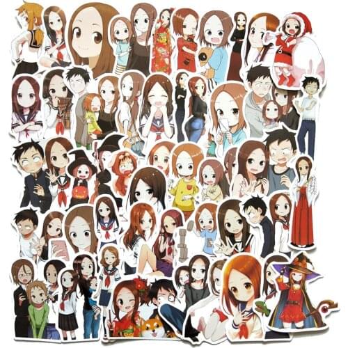 45Pcs Teasing Master Takagi-san Stickers For Suitcase 2021 Skateboard Laptop Luggage Fridge Phone Car Styling DIY Decal Sticker