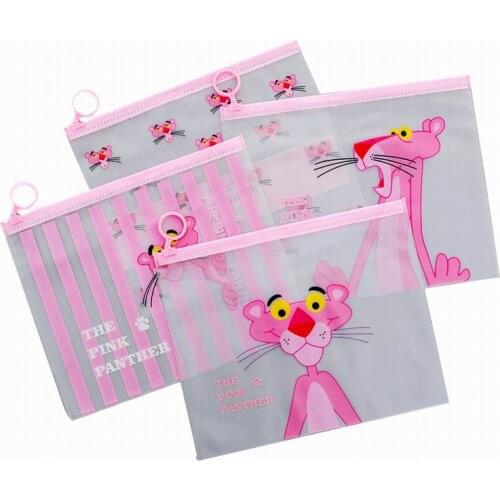 500PCS New Cartoon Unicorn Pink Leopard Transparent PVC Document Bag File Folder Stationery Organizer