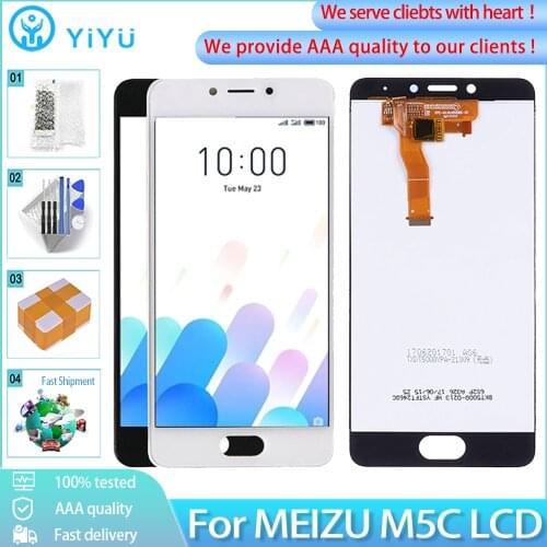 AAA+++ LCD Module For Meizu M5C LCD Display Touch Screen With Frame Digitizer Replacement Display For MEILAN 5C/A5 M710H LCD