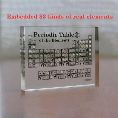 Acrylic Chemical Elements Periodic Table Double-Layered Inlaid Real Element Specimen Classroom Teaching Supplies Home Decor