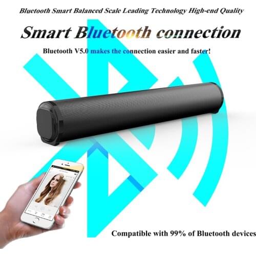 10W Wireless Bluetooth Soundbar Stereo Speakers Home Theater Audio TV Sound Bar Surround Sound Column Dual Subwoofers BS10A