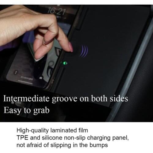 10W Qi Wireless Charger For iPhone For XIAOMI Dual Phone Charging Station For Tesla Model 3 Car Center Console Charger Pad