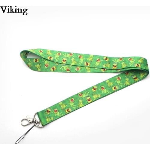 Cartoon Frog Print Lanyard for keys Camera Whistle ID Badge Mobile Phone Neck Straps Hang Rope Fashion Accessories G0896