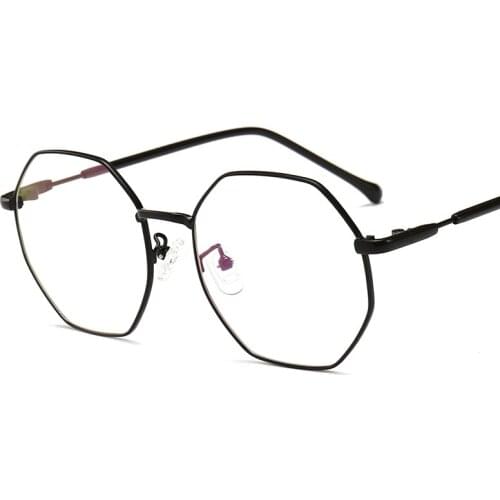 Metal Big Polygon Mens Women Optical Frame Glasses Women
