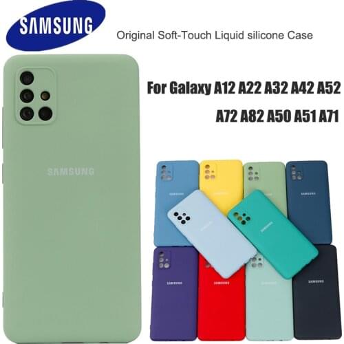 Samsung Galaxy A12 A22 Case Soft-Touch Back Protective Shell Silky Silicone A50 A51 A71 A32 A42 A52 A72 A82 Mobile Phones Cover