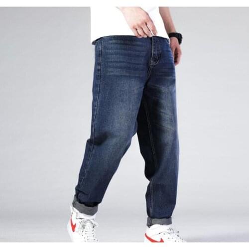 New Hip Hop Jeans Mens Denim Hip hop Loose Pants Rap Jeans For Boy Rapper Fashion Plus size Denim Jeans Men