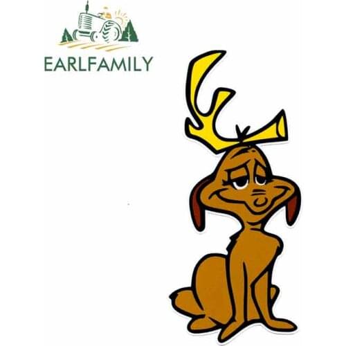 EARLFAMILY 13cm x 6.3cm for The Grinch That Stole Christmas Anime Car Stickers Helmet Motorcycle Sunscreen Vinyl JDM Fine Decal