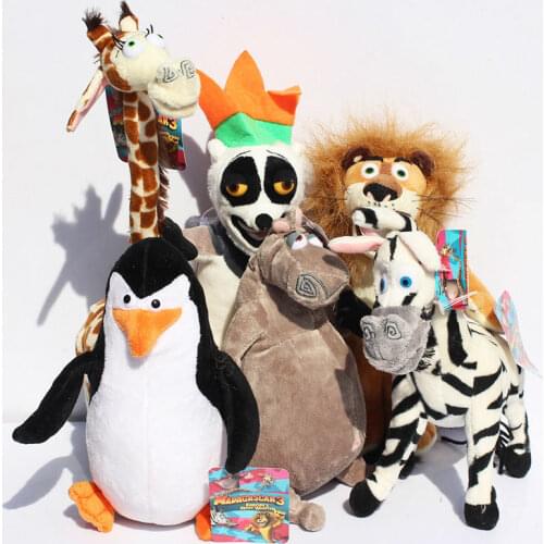 Hot Sale Madagascar Plush Toys Madagascar Lion Giraffe Penguin Zebra Hippo Cute Gift for Kids Boys Super Quality