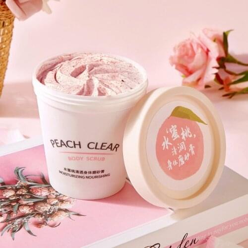 Hot Style Nicotinamide Ice Cream Peach Scrub Exfoliating Body Whitening Body Bumps Removal Body Scrub
