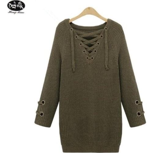 HongMiao Women's V-Neck Pullovers