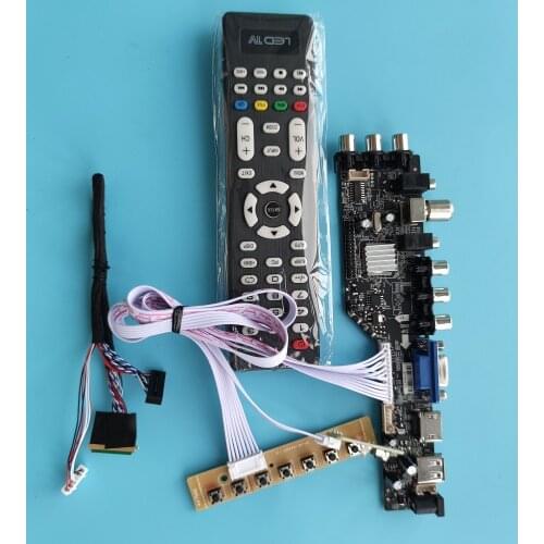 Kit For LP140WH2 TL HDMI AV LED USB VGA TV DVB-T DVB-T2 40pin 1366X768 14" board digital Signal controller remote Panel LCD