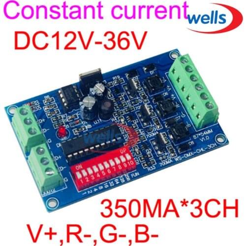 DMX 3CH RGB Controller Constant Current 350ma High-power ,drive ,DMX512 decoder For led lamp RGB