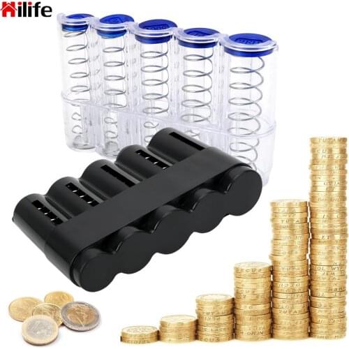 Money Boxes Storage Coins Purse Home Decor Euro Coin Dispenser Storage Box Saving Box Jar Creative Coin Holder Case
