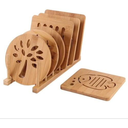 The creative dining mat bamboo thick pot bowl cushion cup cushion round table heat insulation cushion