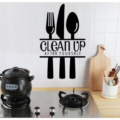 Kitchen sticker vinilo cocina vinilo decorativo pared wand aufkleber knife and fork naklejki muursticker autocollant pegatinas