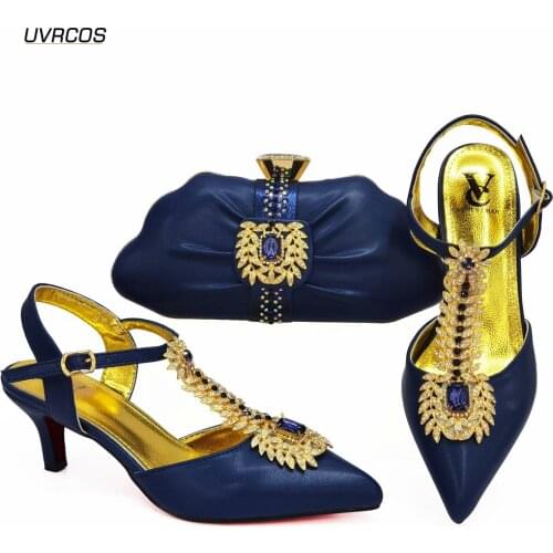 Fashion Design Nigerian Matching Shoes and Bag Set In Heels Matching Shoes and Bag Set for Italian Design Wedding Party
