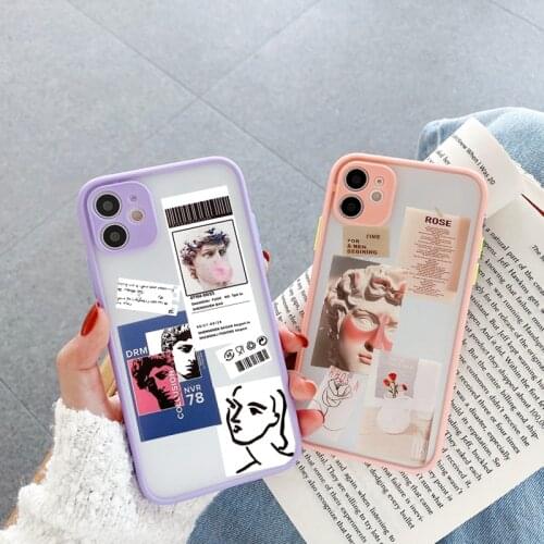 ZUIDID Fashion Cute David Art Clear Phone Case For iPhone 12 11 Pro Max XS SE20 XR 8 7 6 Plus Shockproof Hard Cover Matte Shell