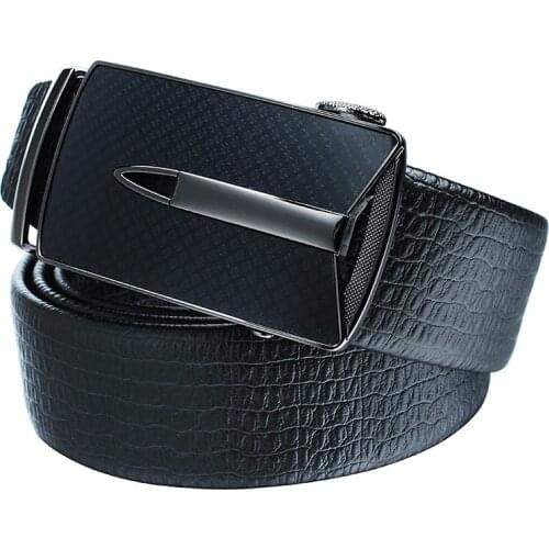 HAWSON Hot Sales Leather Man Belt Personality Automatic Buckle Belts Men Black PU Strap for Gentleman Dress