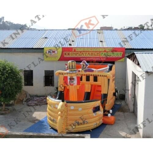 Commercial Home Party used Inflatable Pirate Ship Inflatable Pirate Theme Boat Bouncy Slide