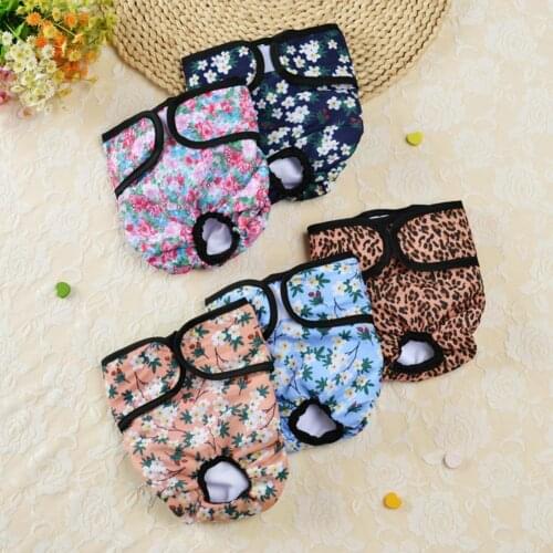 Pet Underwear Diaper Waterproof Comfortable Cotton Leak-proof Physiological Pants for Puppy Cotton Printed Small Puppy Shorts