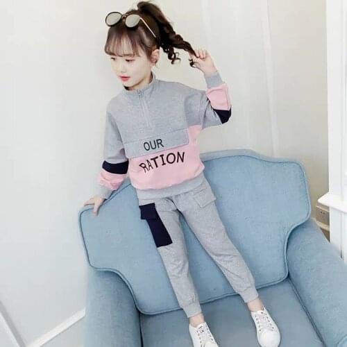 New Arrival Kids Autumn Clothes Children Boutique Clothing Fashion Patchwork 2pcs Suits Girls Costume Spring 2020 Kids Sets
