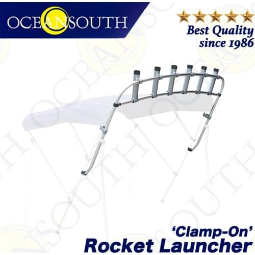 Oceansouth Clamp-On Rocket Launcher Aluminium Tube Marine Grade Professional Fishing Rod Holder Tube Boat Outfitting