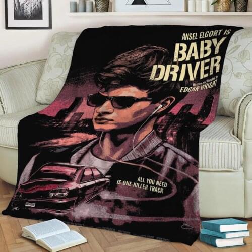 Baby Driver 3D Print Plush Blanket Throw On Sofa Home Decor Soft Warmth Washable Nap Blanket Dropshipping