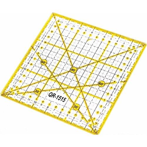 1 PC Transparent Quilting Acrylic Patchwork Aligned Ruler Grid Cutting Craft Scale Rule Drawing Tools Ruler 15x15cm