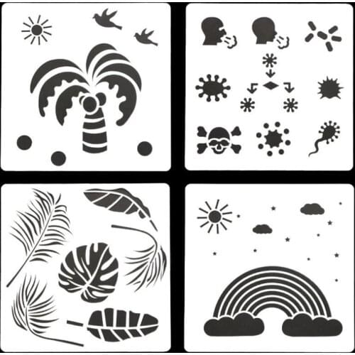 2pc Rainbow Stencil Painting Template DIY Walls Scrapbooking Diary Coloring Embossing Accessories Supplies Reusable Cake Stencil