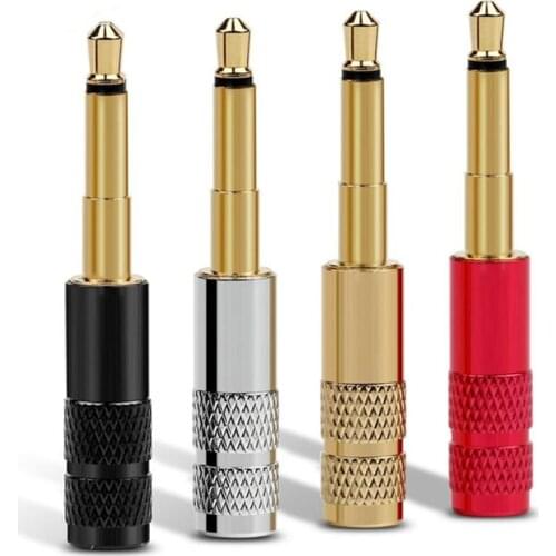 3.5mm Jack Mono Earphone Plug Amplifier Audio Connector Accessories & Parts For Digital Cables ID 4mm Black Silver Red Gold