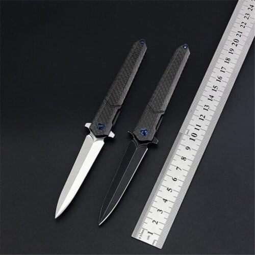Folding knife Outdoor Camping Portable Hunting Knife M390 Steel Carbon Fiber Handle High Hardness Tactical Self Defense EDC Tool