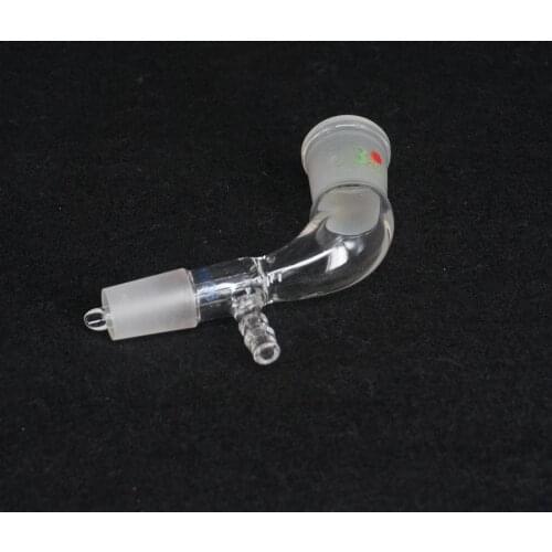 24/29 to 19/26 Joint Glass Vacuum Receiver Adapter Lab Science 105 Degree Bend
