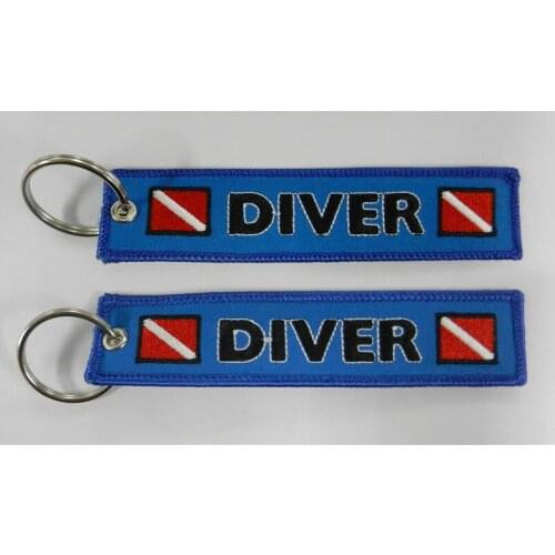 Embroidery Diving Diver Key Chain Banner KeyChain Blue