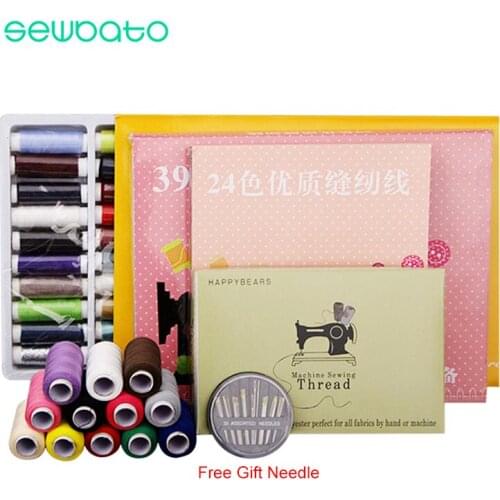 SEWBATO 12/24/39/50 Colors High Tenacity Cotton Machine Embroidery Sewing Threads Hand Sewing Thread Craft Patch Sewing Supplies