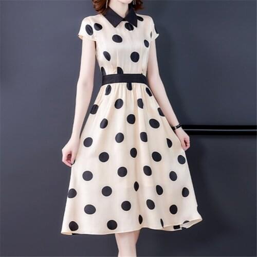 New recommendation boutique banquet party dress female summer 2020 new doll collar garden printing temperament big swing dress