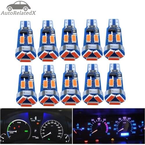 10 Pcs T5 LED Lamp 73 74 4014 SMD Bulb Instrument Panel Lights for Subaru BRZ Legacy Tribeca Outback Forester Impreza Canbus