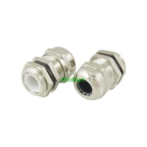2 Pcs Silver Tone Stainless Steel M16 4-8mm Waterproof Cable Gland